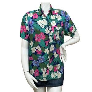 Alfred Dunner Floral Print Blouse Hawaiian